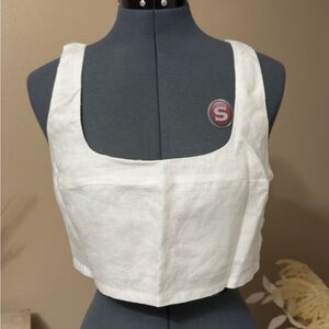 Reformation Cream Square-Neck Tank Top